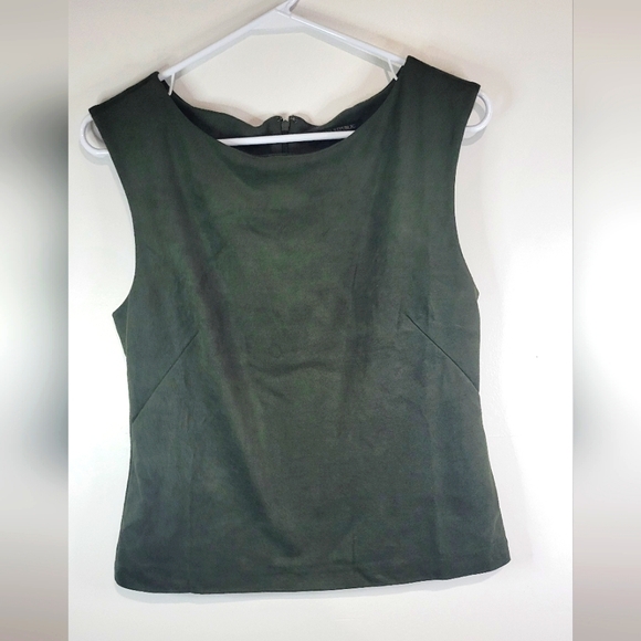 Banana Republic Women Vegan Suede Sleeveless Top Green Size Small. - Picture 1 of 10